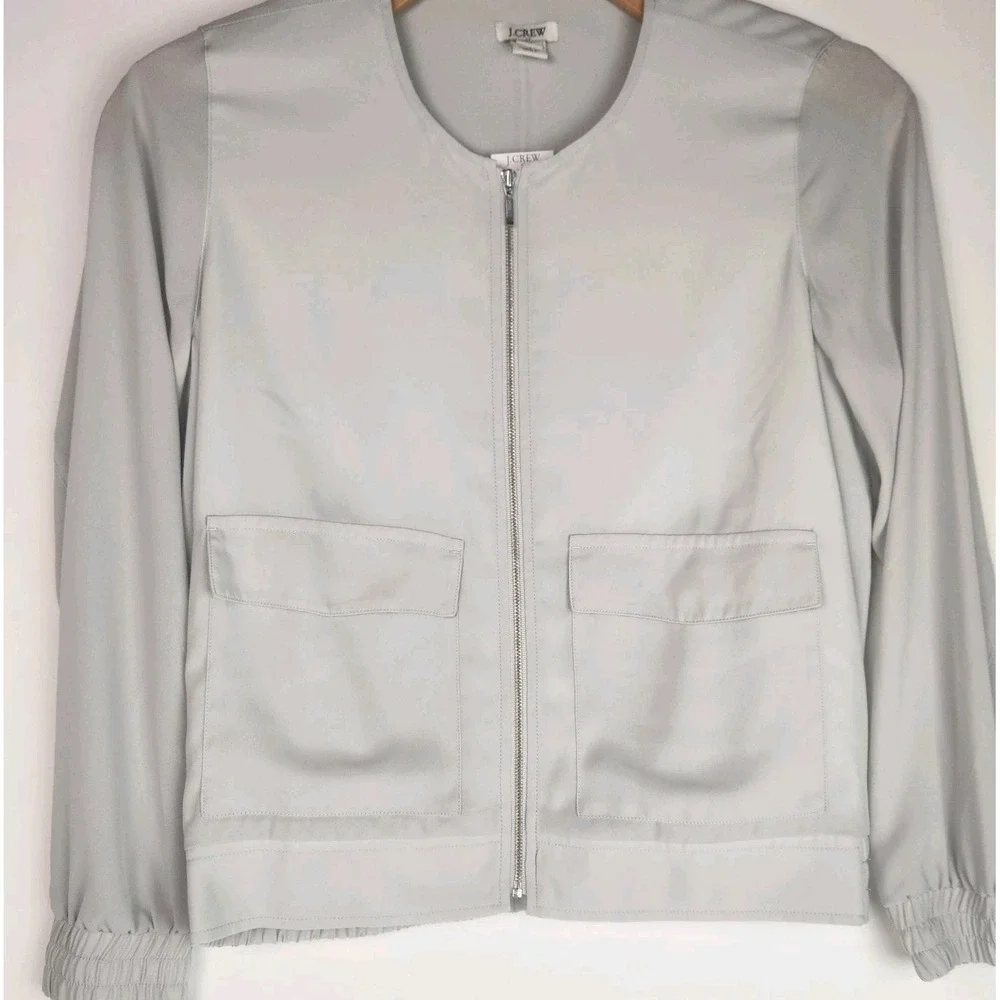J Crew‎ Women's Light Gray/Grey Collarless Drapey Jacket Size XS - Picture 5 of 7